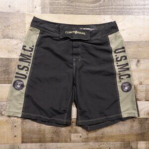 Clinch Gear U.S.M.C.‎ Fight Shorts Men’s Size 36 Black Green MMA Training